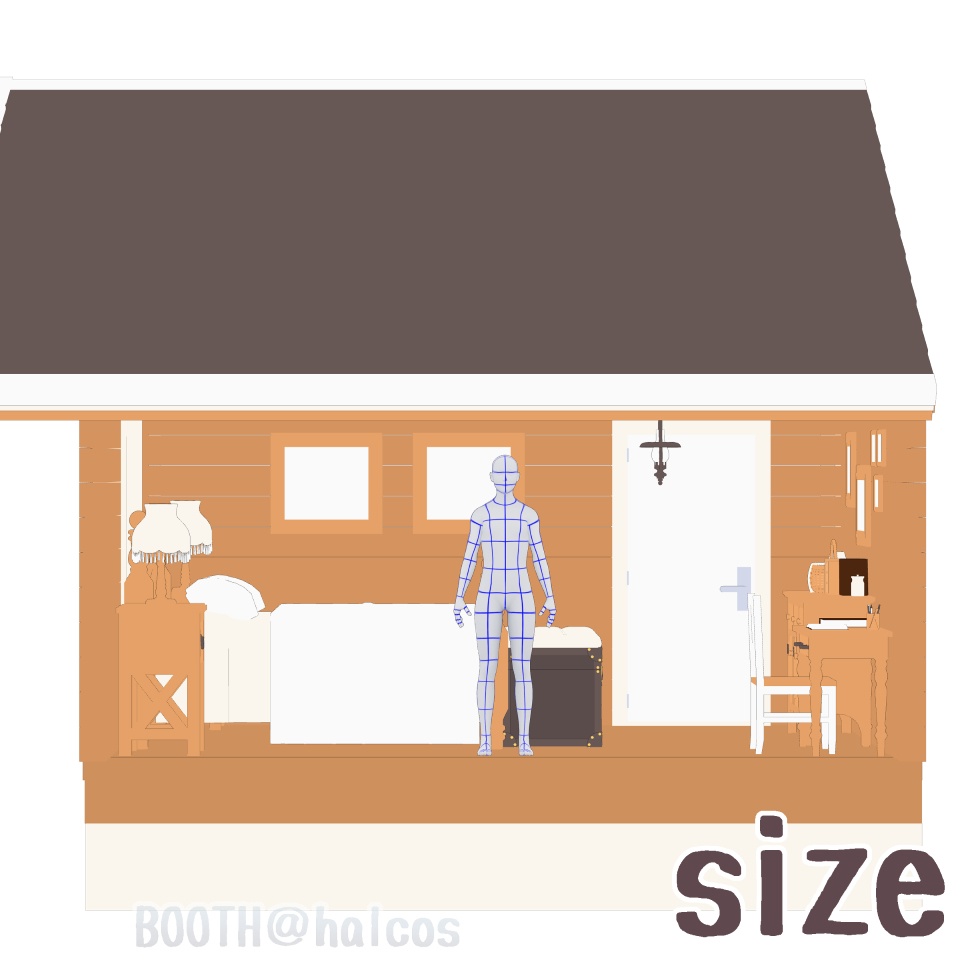 【3D】舞台/寝室/ログハウス