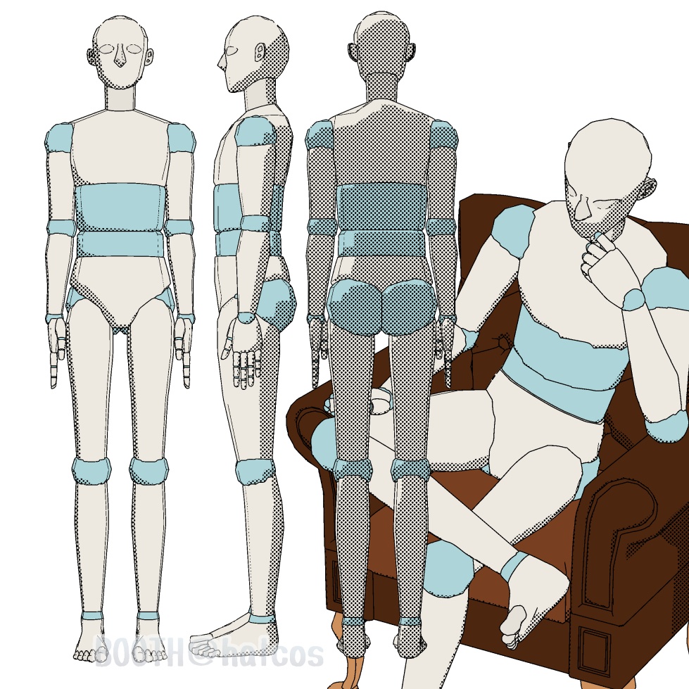 【3D】アタリ用/体/モブ男/170㎝