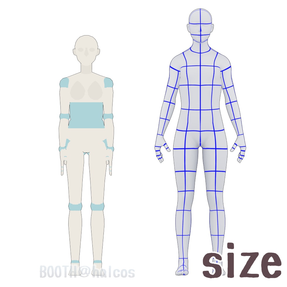 【3D】アタリ用/体/モブ女/160㎝