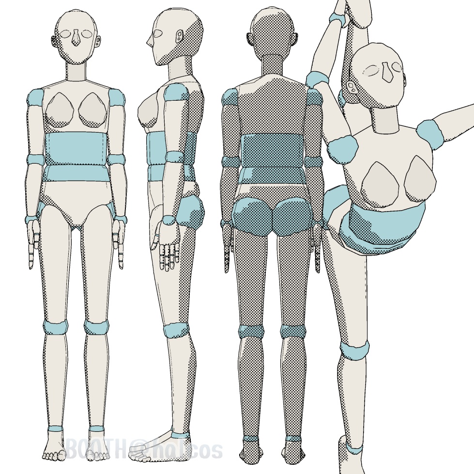 【3D】アタリ用/体/モブ女/160㎝