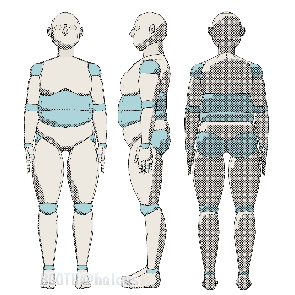 【3D】アタリ用/体/太った女/160㎝