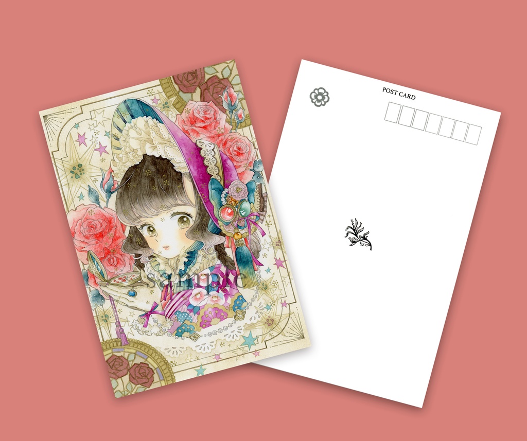 ポストカード「3時にカフェで待ち合わせ」