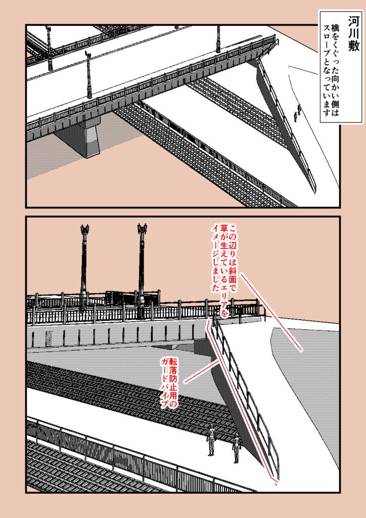 3D-橋と河川敷 (FBX)