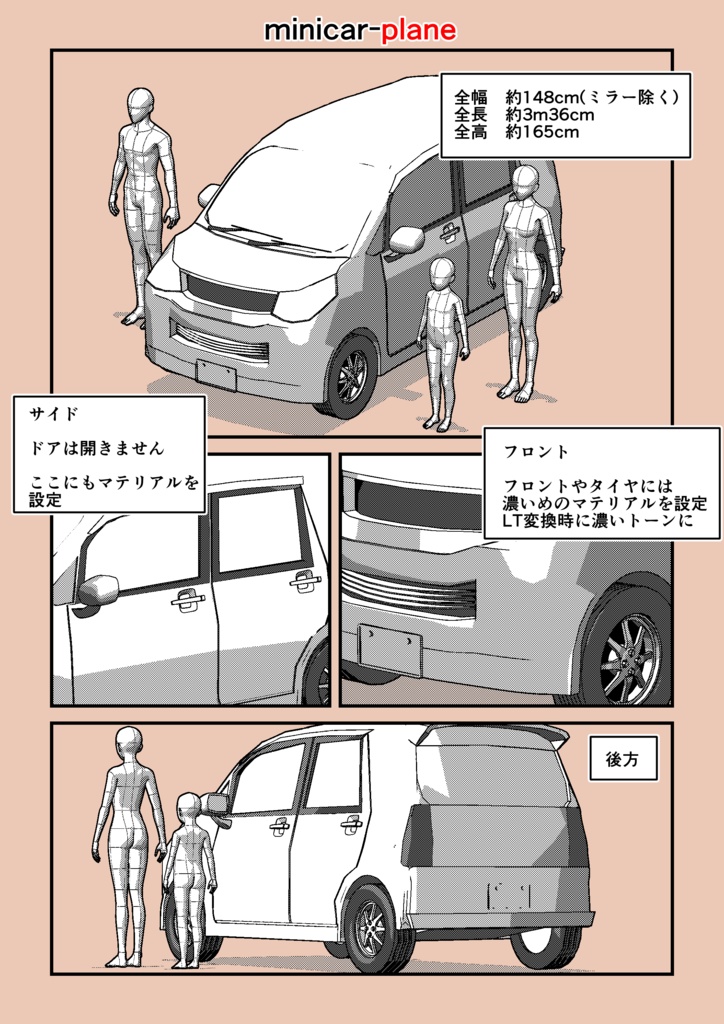 3D素材集-軽自動車4種セット (FBX)