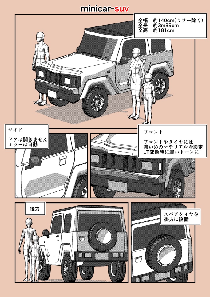 3D素材集-軽自動車4種セット (FBX)