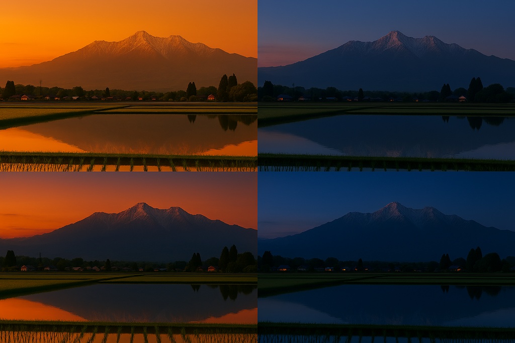 田園風景のコントラスト