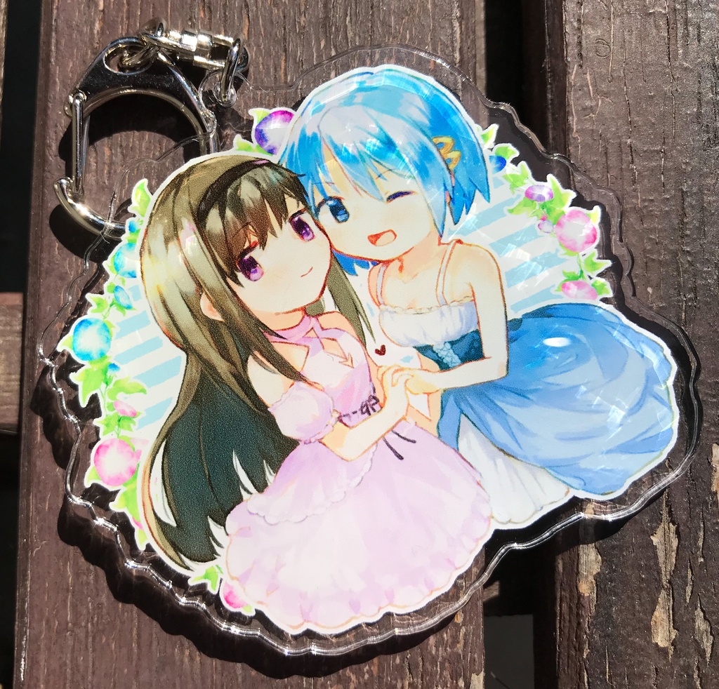 ほむさや朝顔アクリルキーホルダー