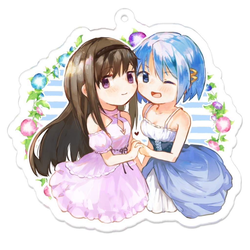 ほむさや朝顔アクリルキーホルダー