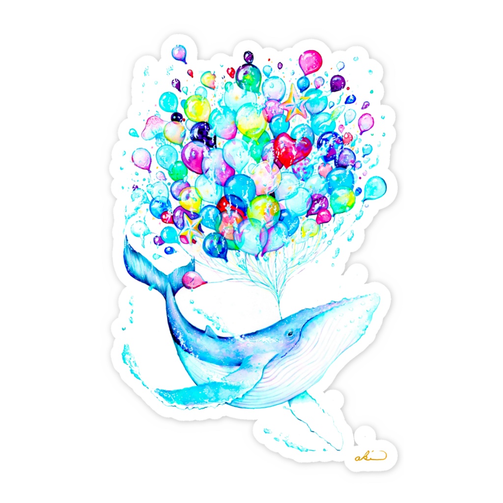 ふうせんくじら ステッカー