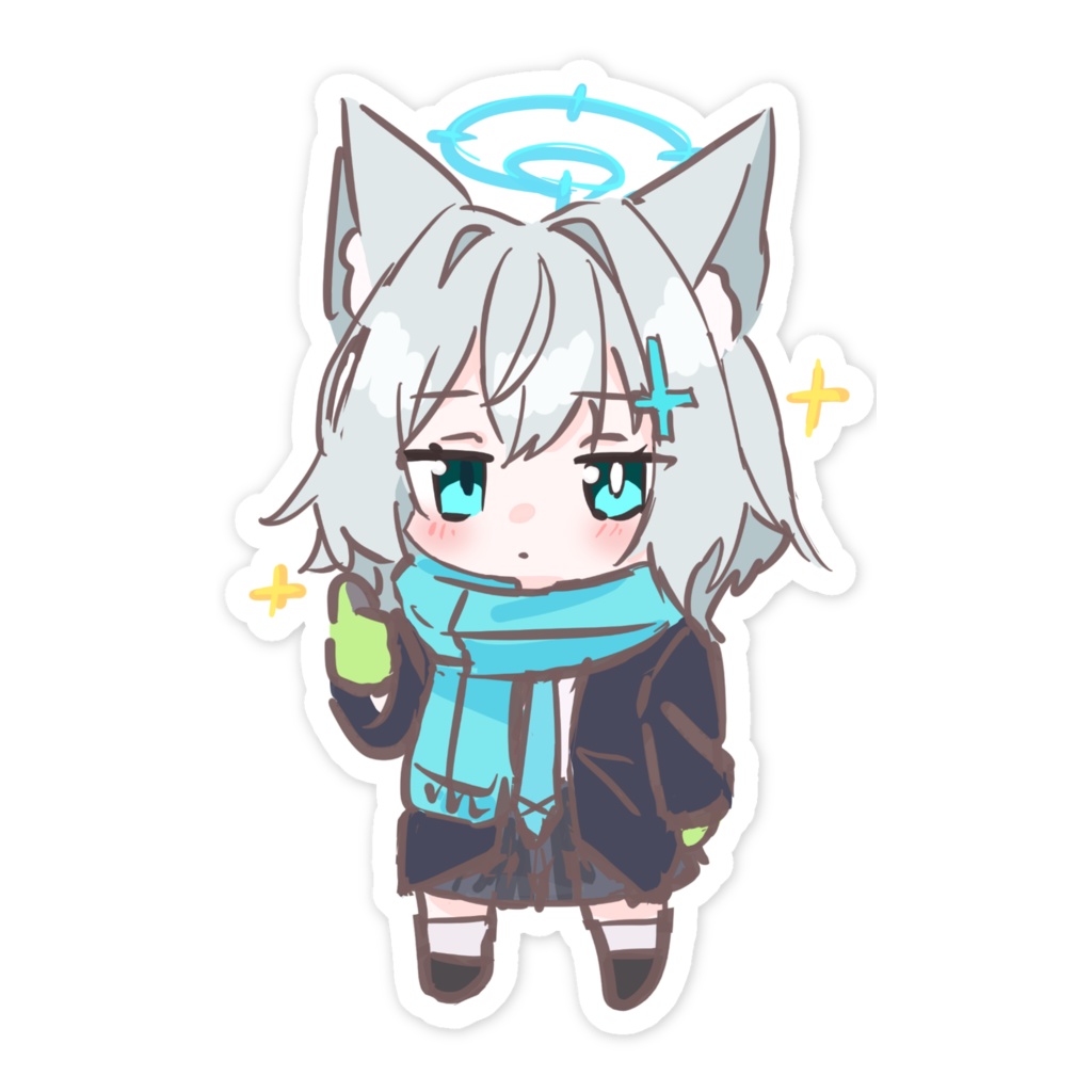 ブルアカ 落書き風ステッカー(シロコ)