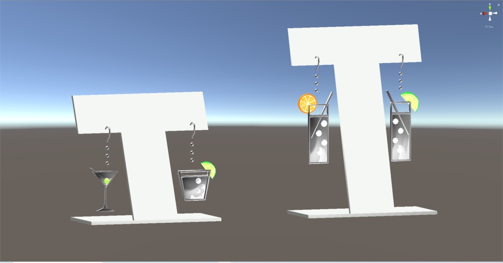 カクテルグラスのイヤリング