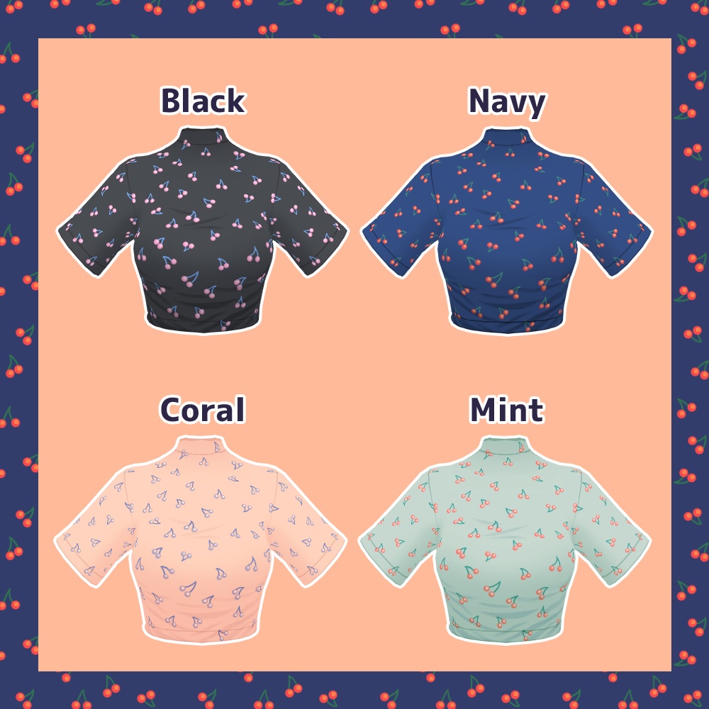 【VRoid】ガーリーチェリーコーデセット