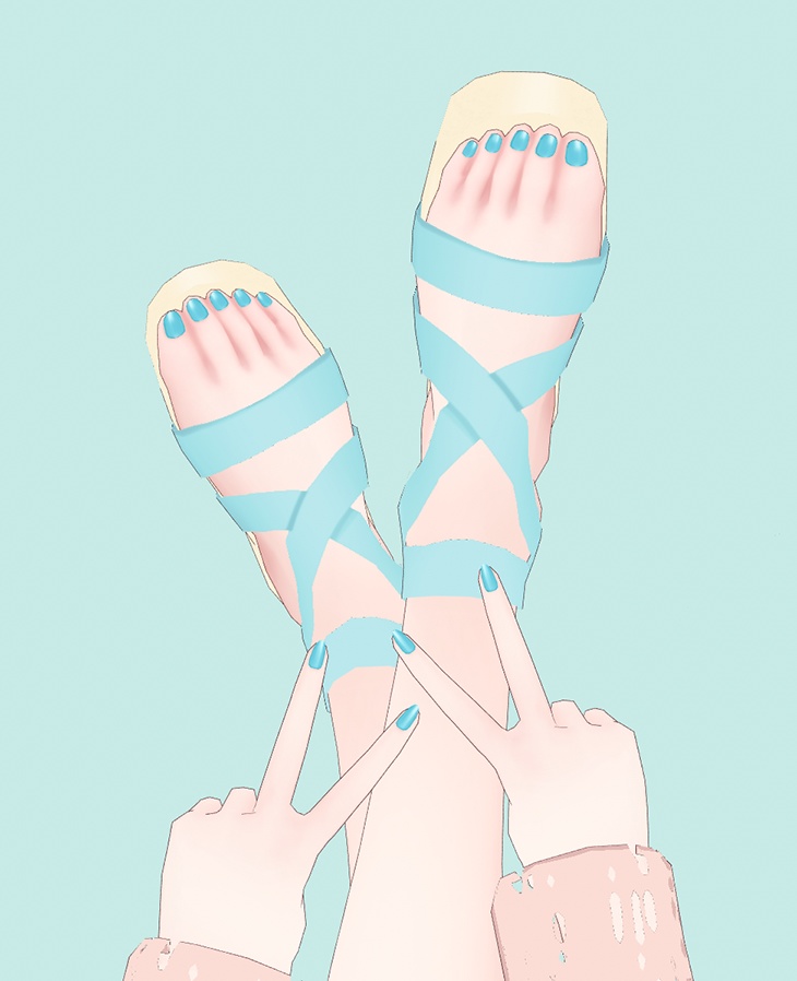 【VRoid】プラットフォームサンダル ネイルセット