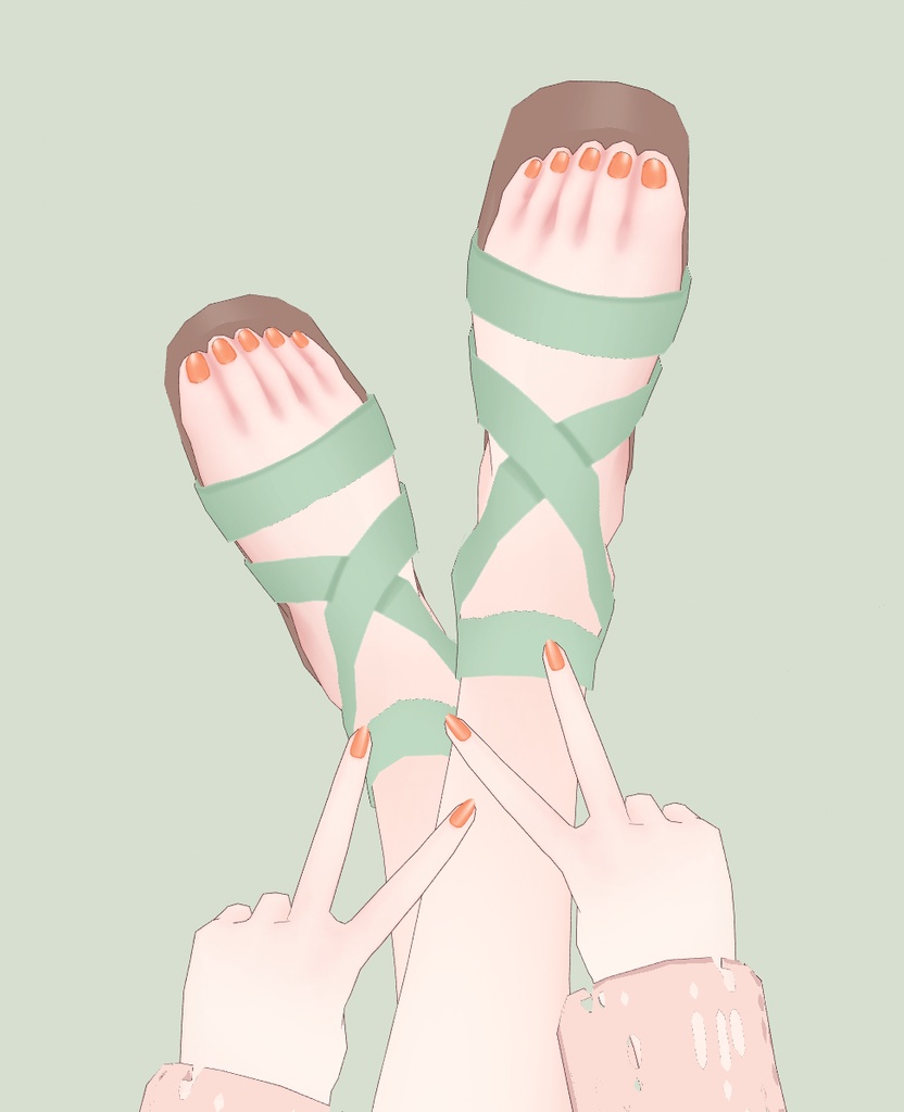 【VRoid】プラットフォームサンダル ネイルセット