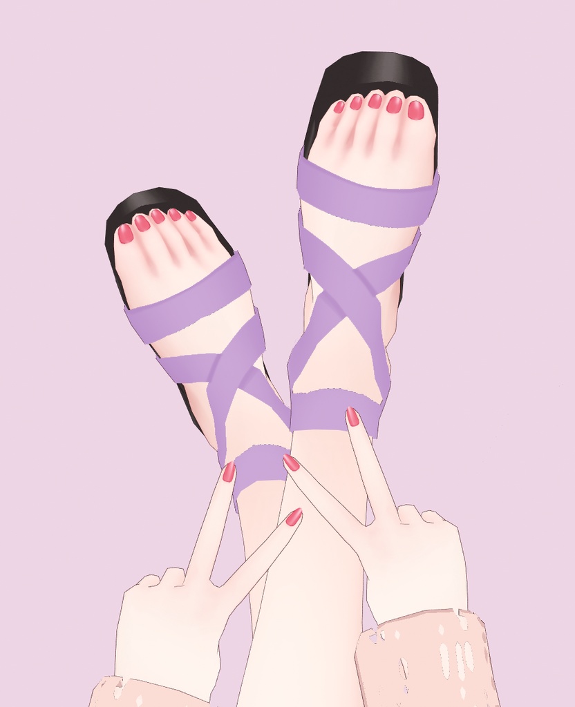 【VRoid】プラットフォームサンダル ネイルセット