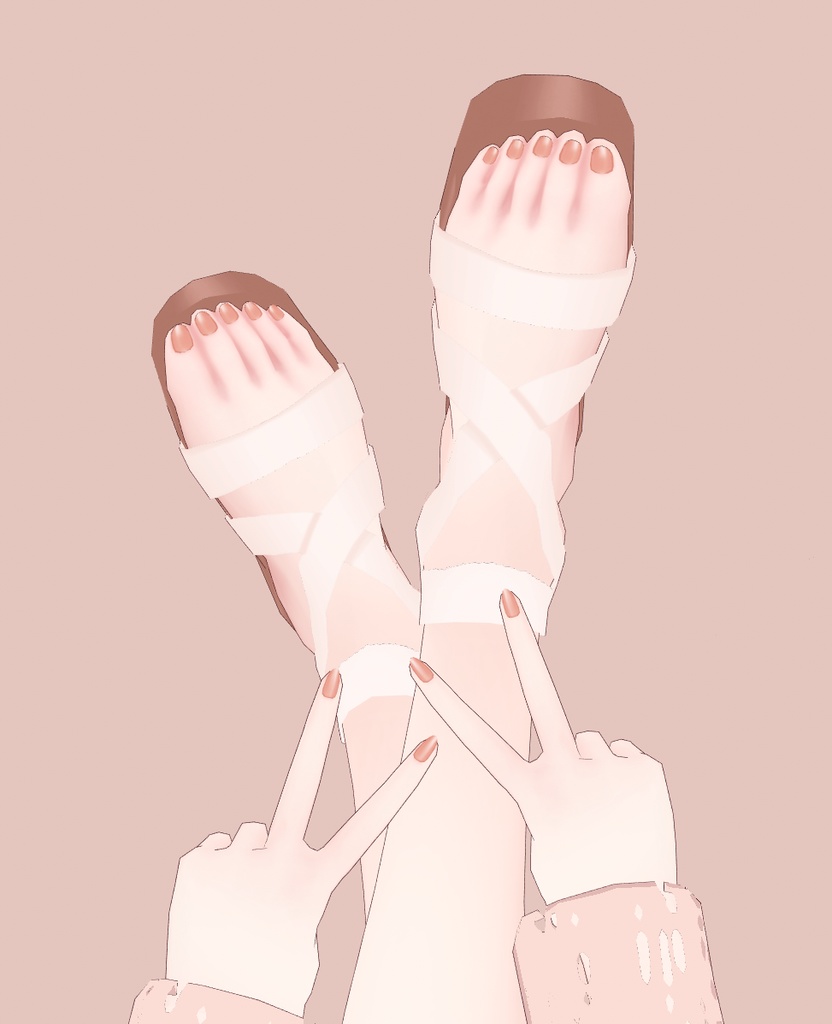 【VRoid】プラットフォームサンダル ネイルセット