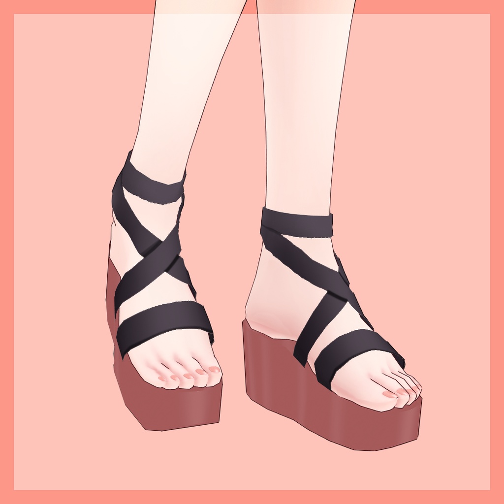 【VRoid】プラットフォームサンダル ネイルセット