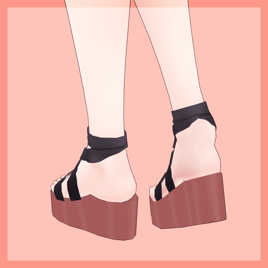 【VRoid】プラットフォームサンダル ネイルセット