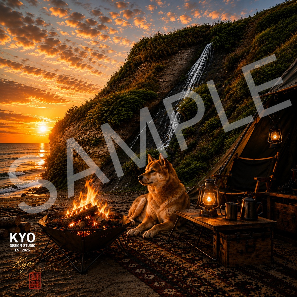北海道の絶景 × 柴犬 × キャンプ