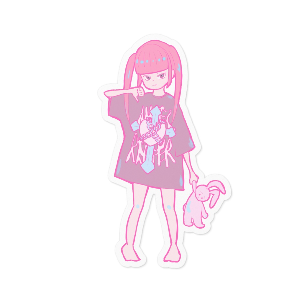 pink-girlステッカー