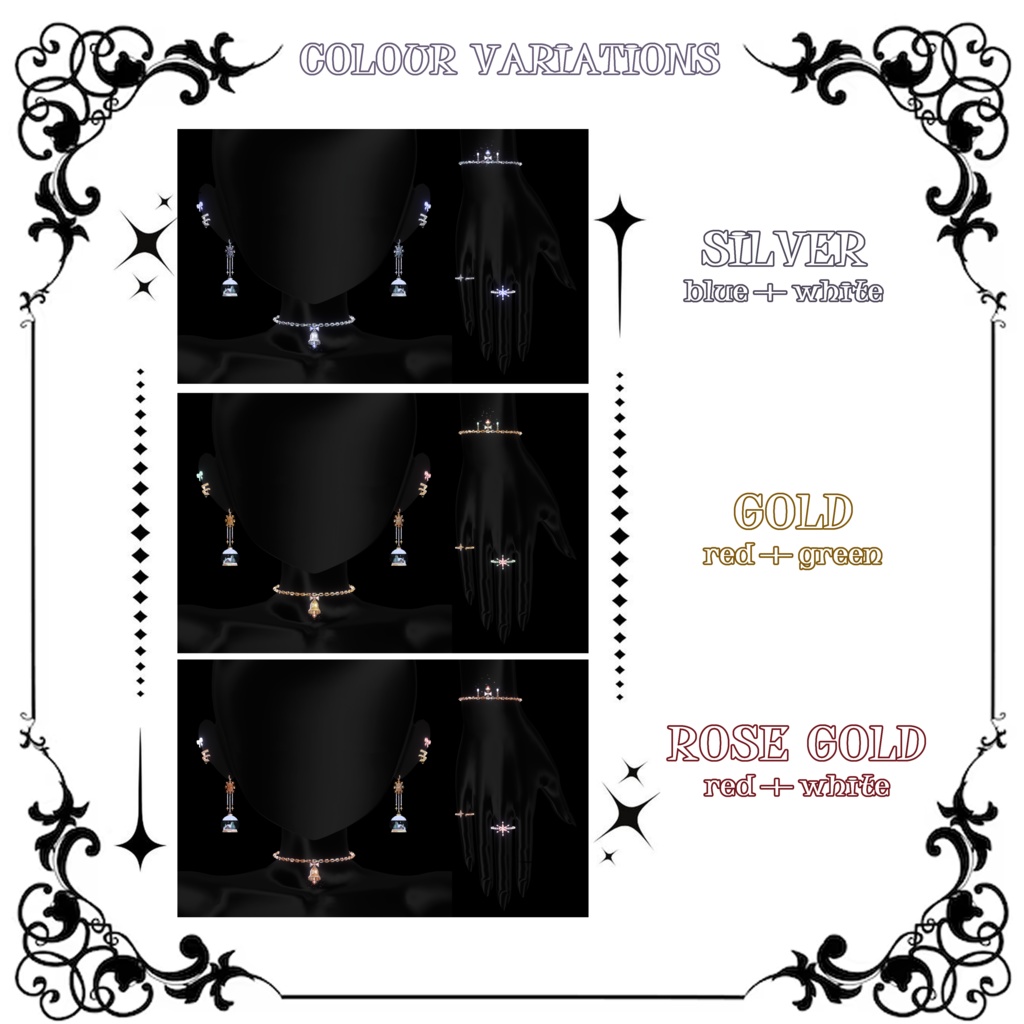 【16アバター対応】❄️🌟Starlit Frost🌟❄️【3Dアクセサリーセット】