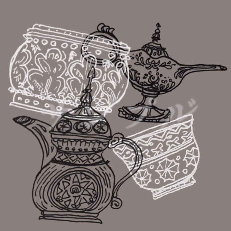 三賢者・宝物のペン画