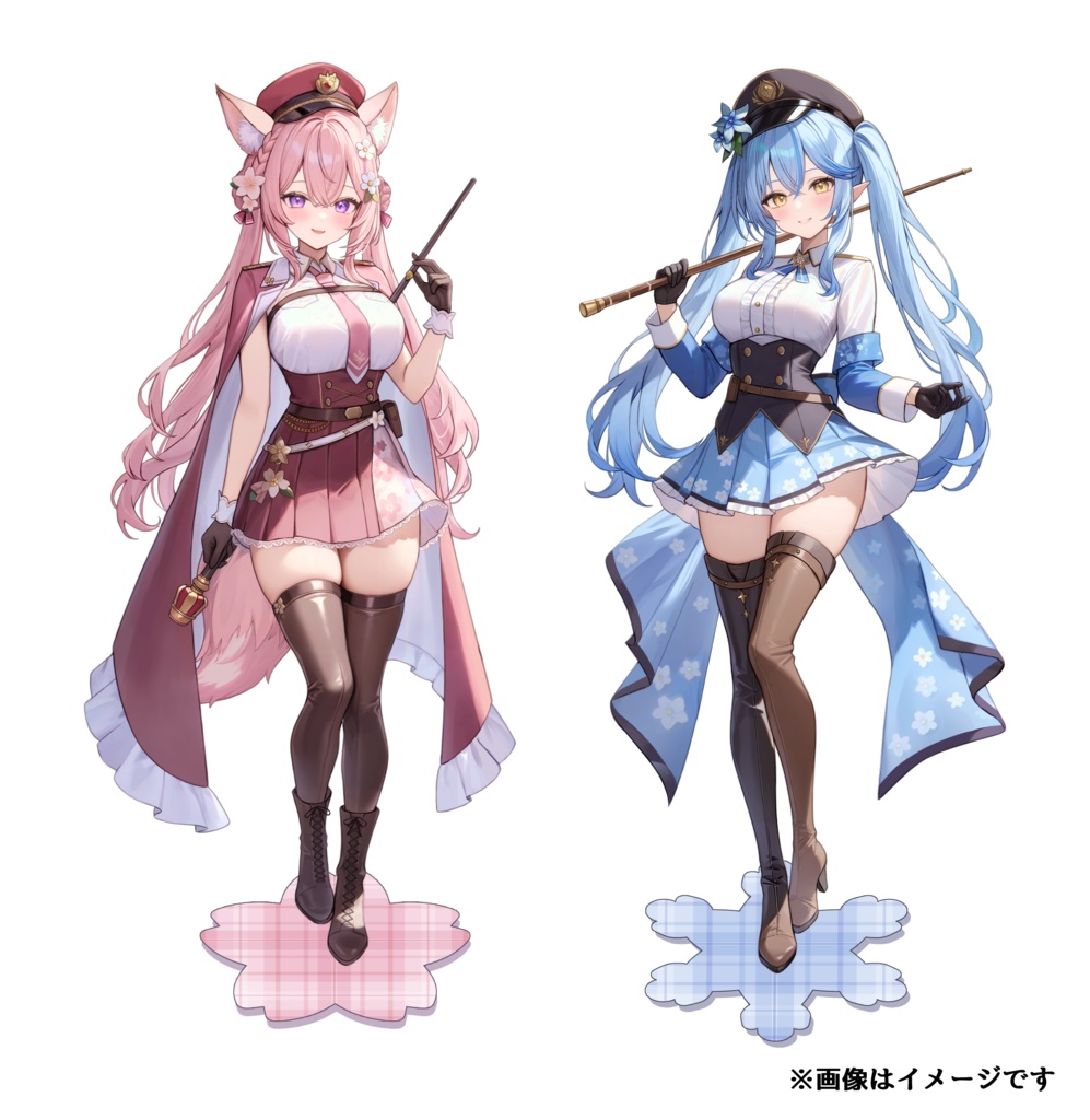 【ホロクル9th】雪花ラミィ／博衣こより アクリルスタンド 軍服ver.（非公式）