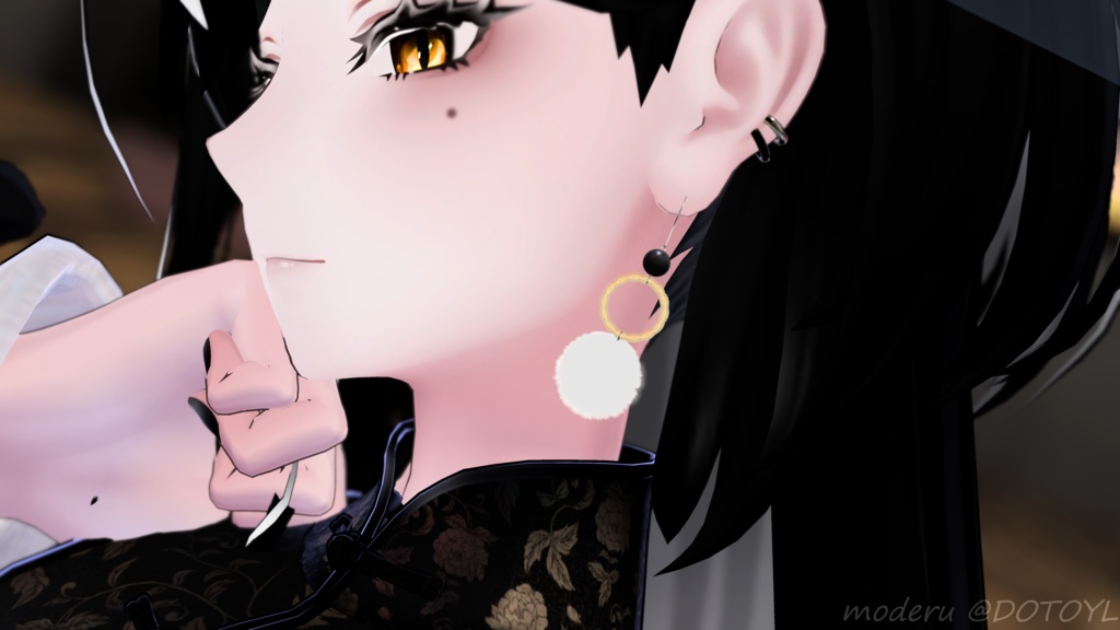 ふわふわファーピアス -Modular Avatar対応🔧-