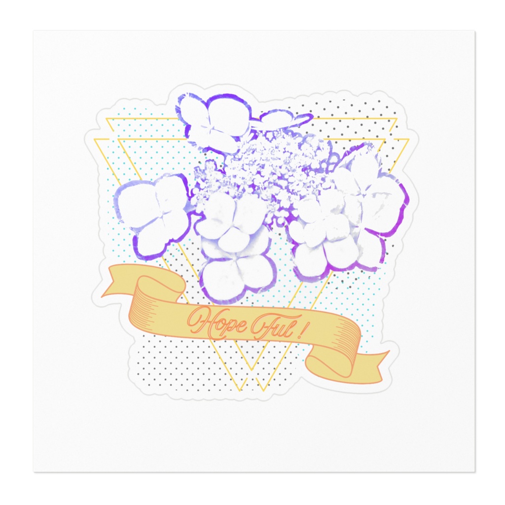 ステッカー アジサイ(赤紫)