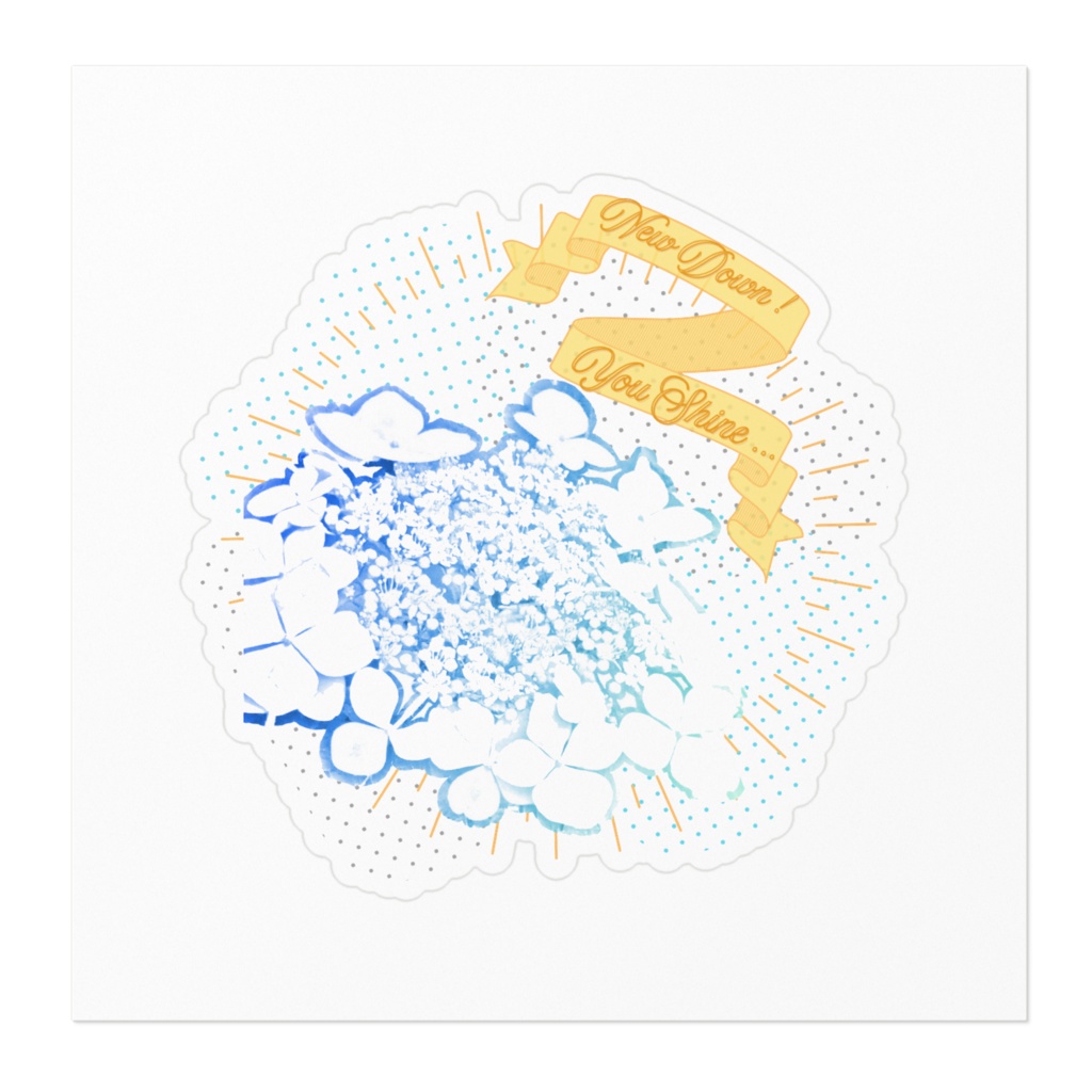 ステッカー アジサイ(青)