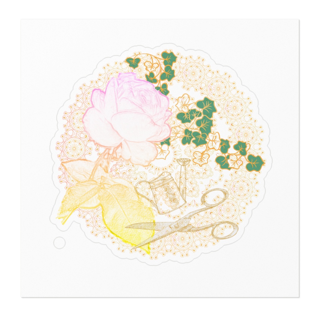 ステッカー バラの庭