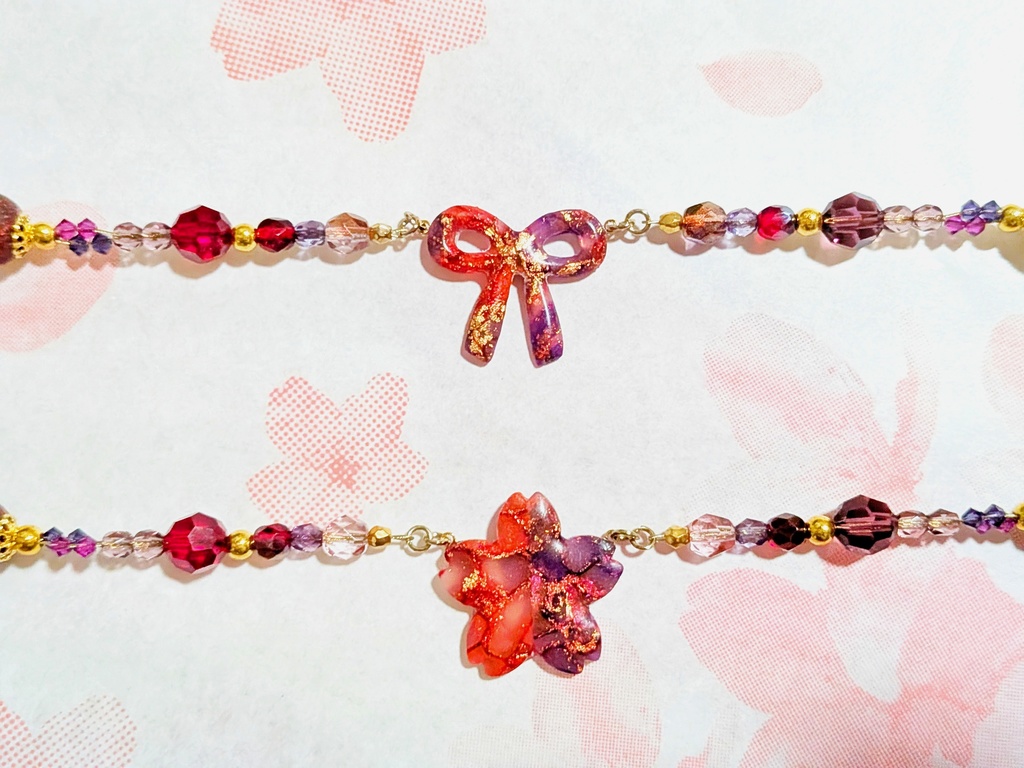 羽織紐 (桜とリボン)