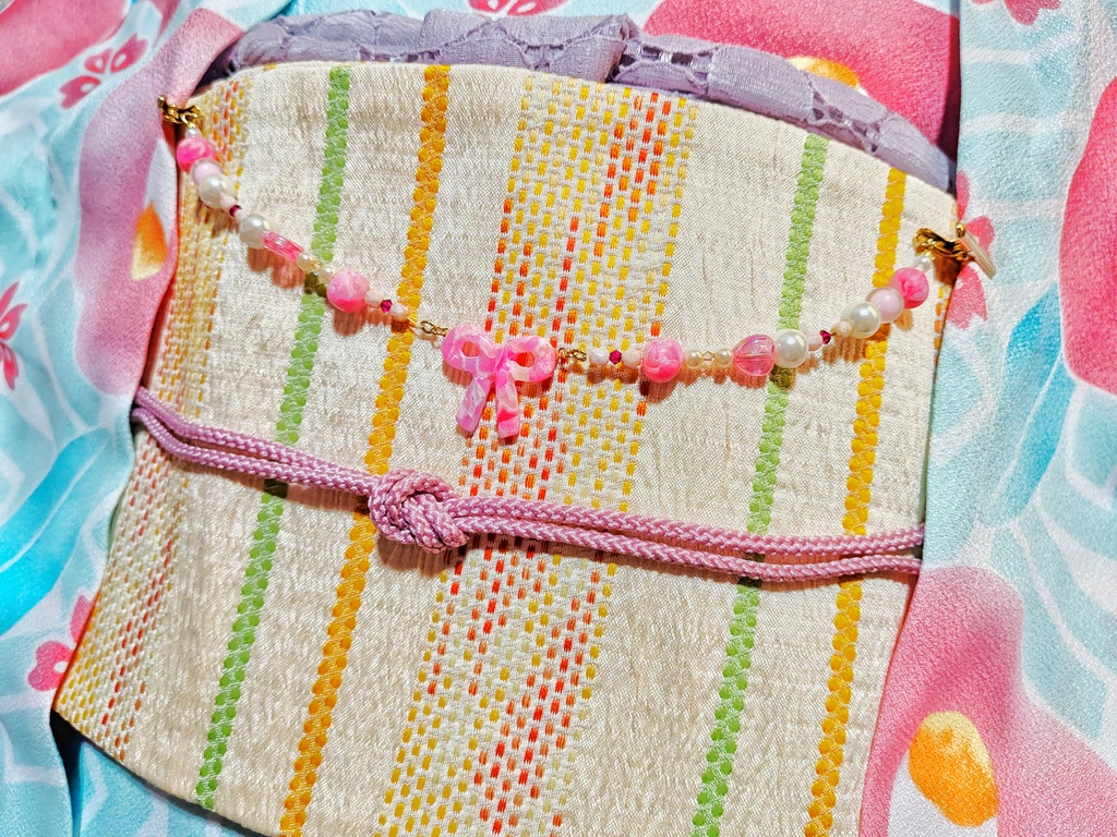 羽織紐 (桜とリボン)