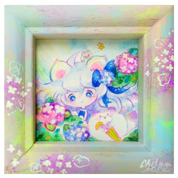 原画「雨上がりのあじさい」