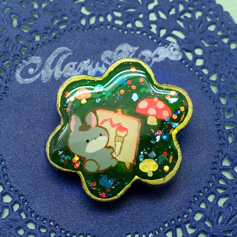 おえかきうさちゃんのブローチ