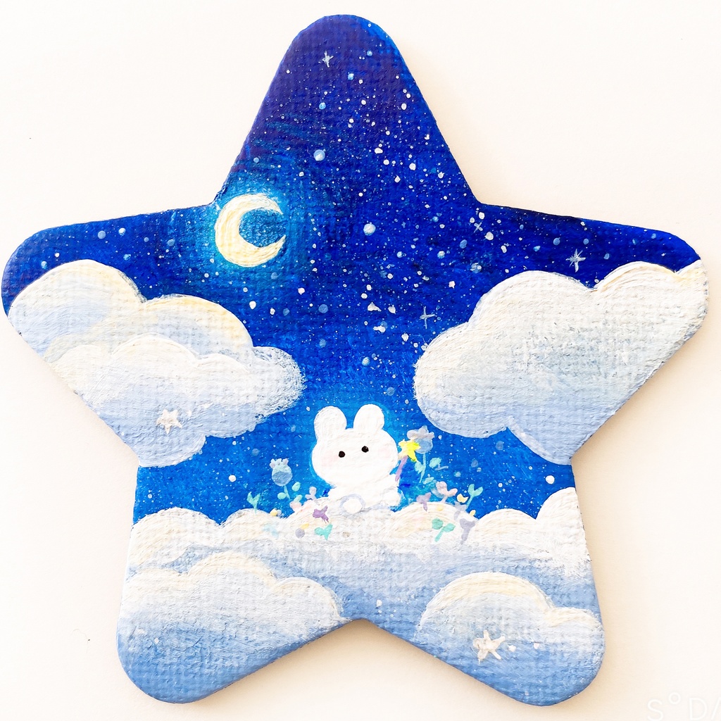 星型のキャンバス　うさぎちゃん