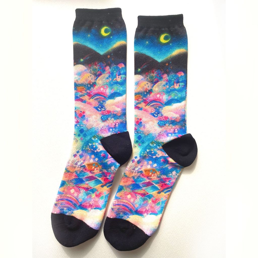 フルグラフィックGINGAソックス 「星まつりのかえりみち」