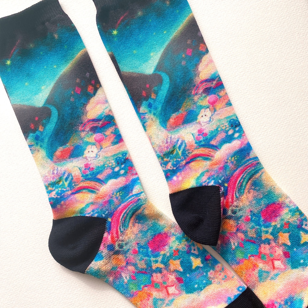 フルグラフィックGINGAソックス 「星まつりのかえりみち」