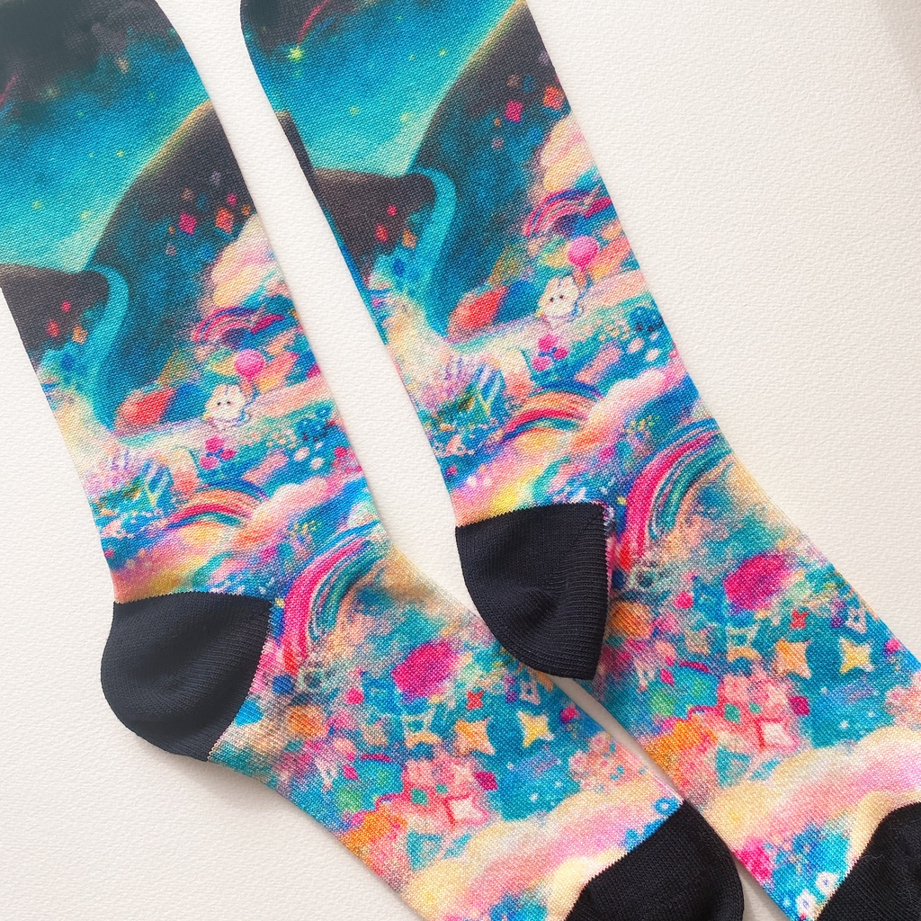 フルグラフィックGINGAソックス 「星まつりのかえりみち」