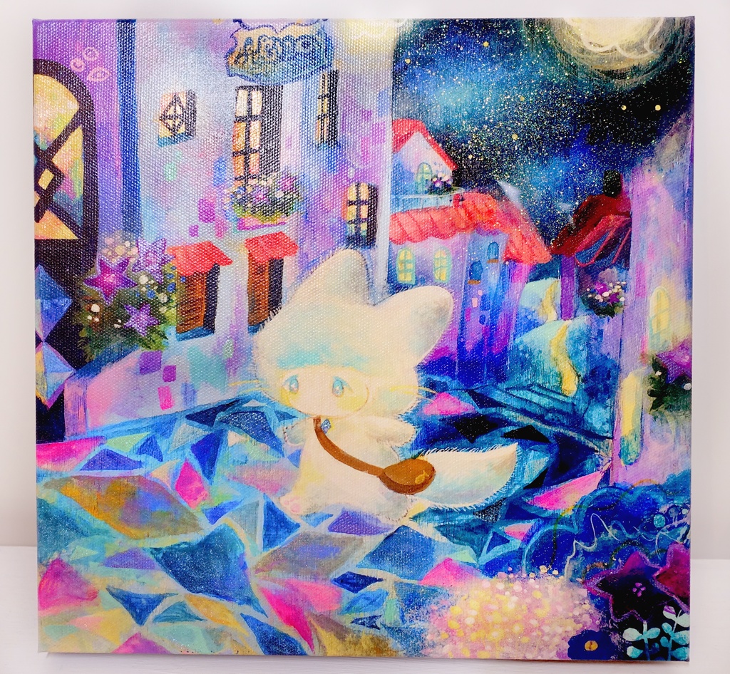 加筆複製アート①　星まつりの夜