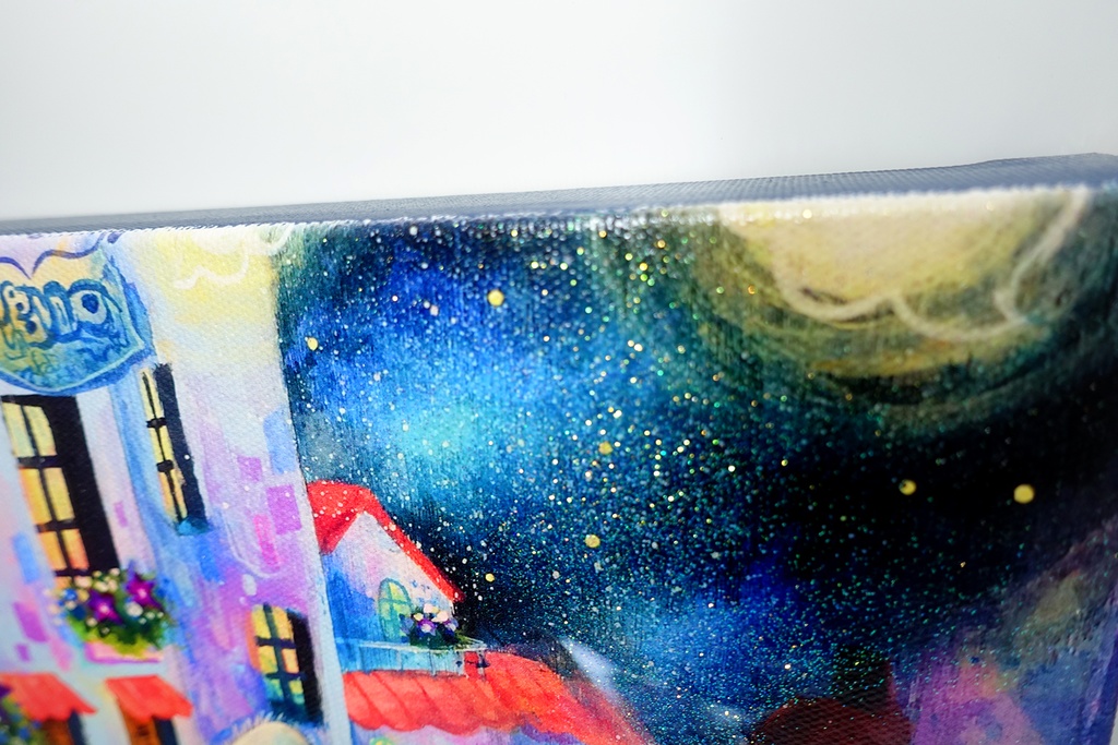 加筆複製アート① 星まつりの夜