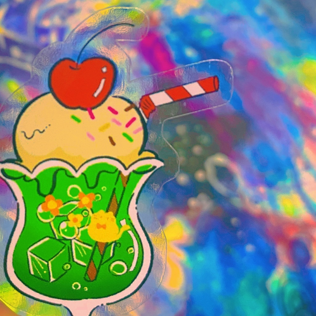 ねこちゃんの透明シール「レトロ喫茶店」