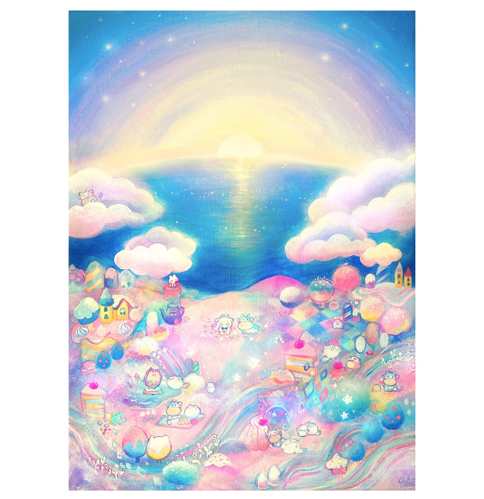 加筆複製アート② Milk Land