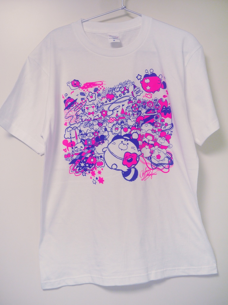 【限定】「おわらないぱーTシャツ」蛍光ピンク×ブルー