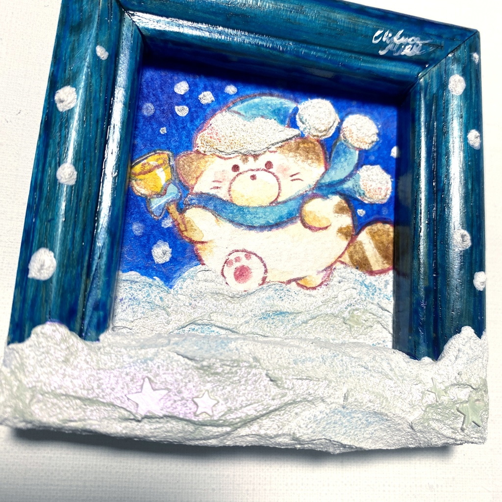 原画① もこもこ雪の日ちーくん