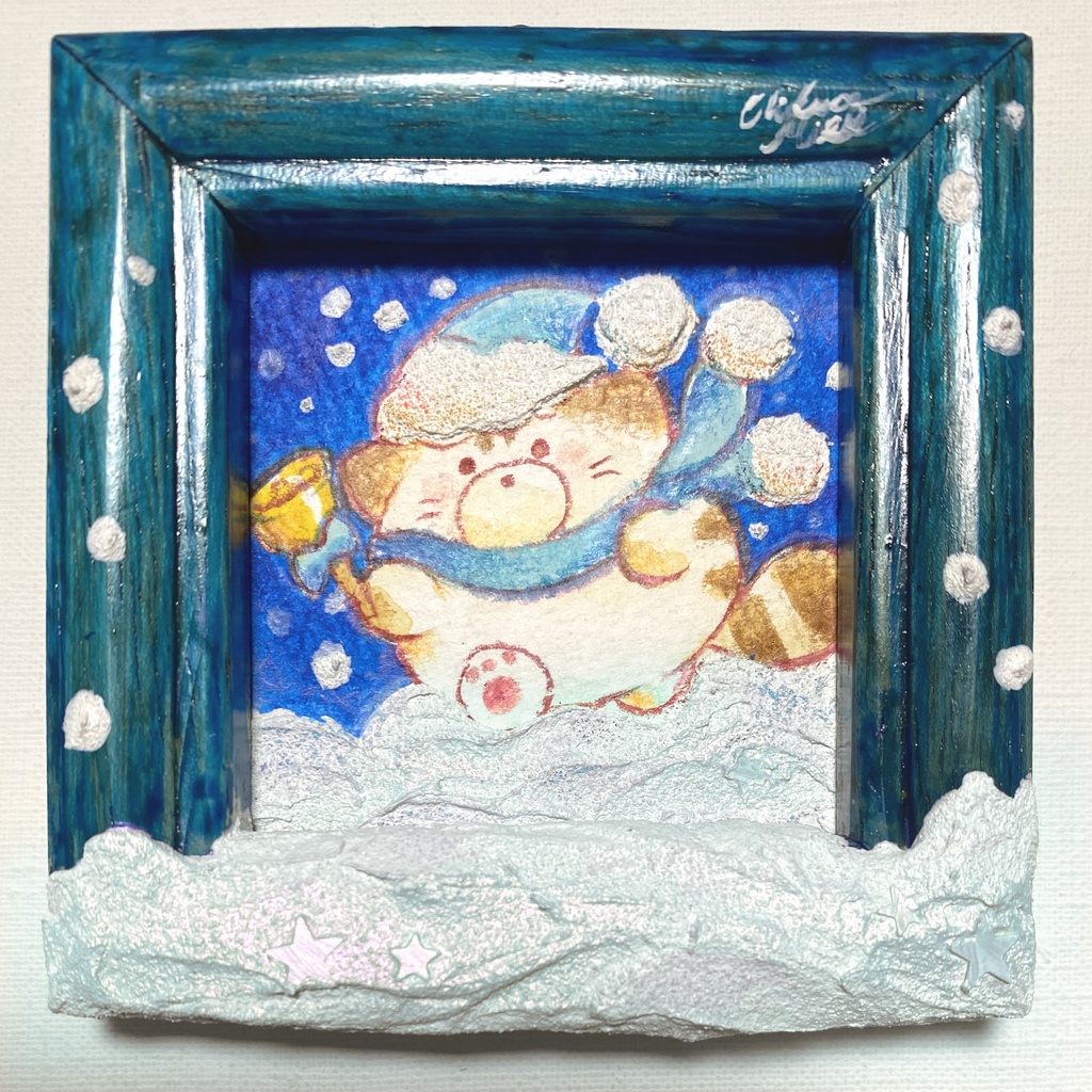 原画① もこもこ雪の日ちーくん