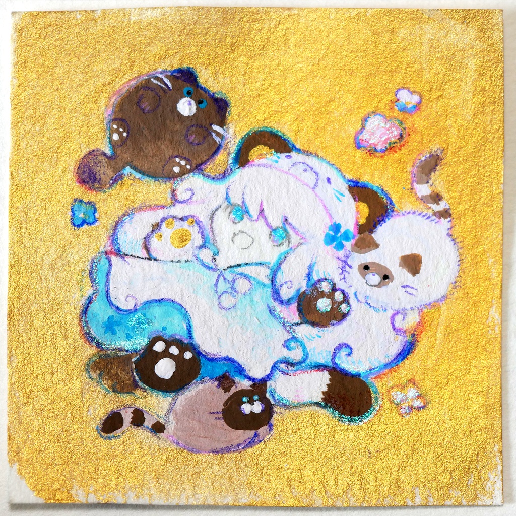 手彫り額入り原画③ Clover