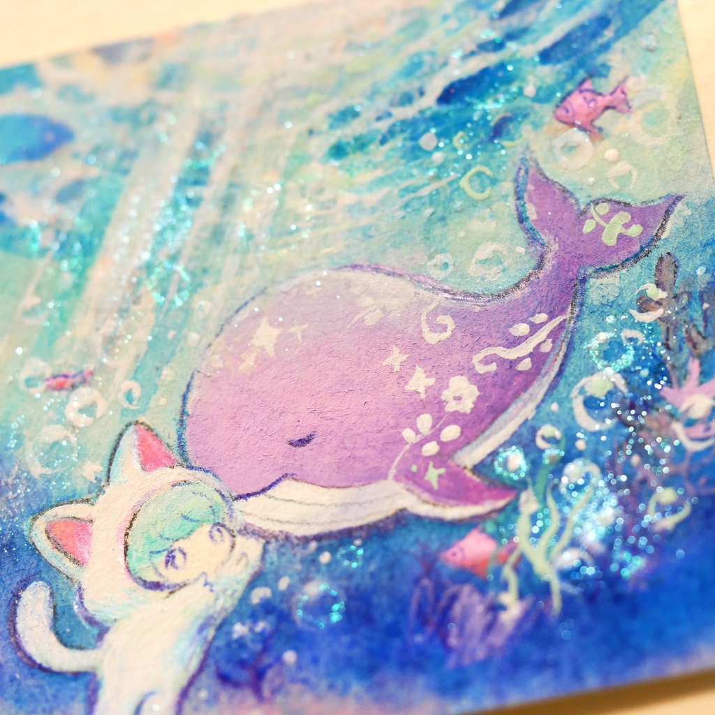 手彫り額入り原画① Seabed