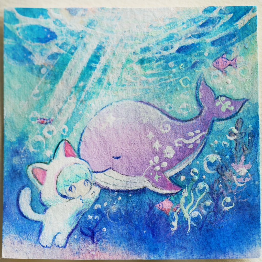 手彫り額入り原画① Seabed
