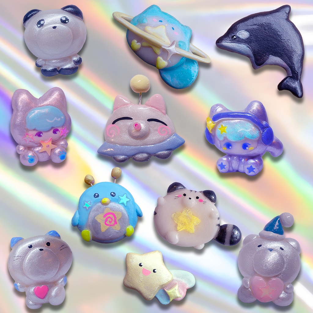 手作りねんどキャラのステッカー